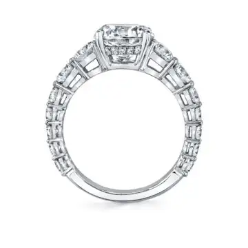 White Gold Engagement Ring with Extra Wide Band - Lavinia