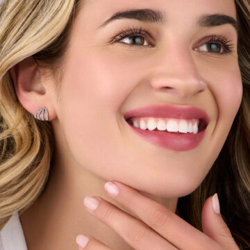 White Gold Diamond Cuff Earrings