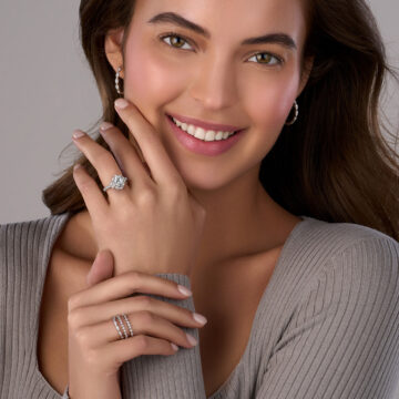 White Gold Vintage Inspired Diamond Hoop Earrings