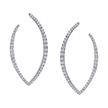 White Gold Modern Diamond Hoop Earrings