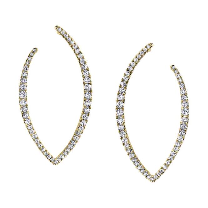 modern diamond hoop earrings lvie