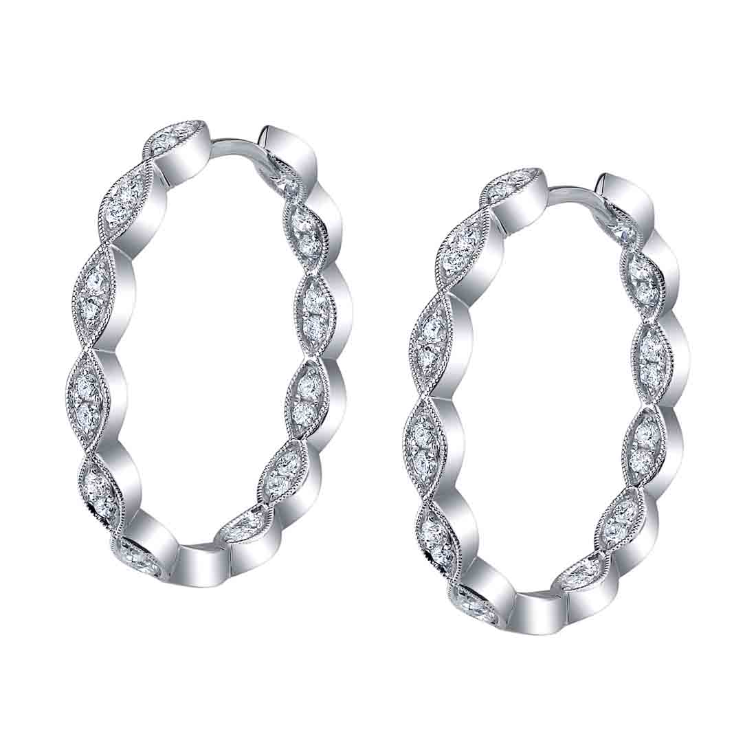 Glittering Marquise Diamond Hoop Earrings Jewellery India Online -  CaratLane.com