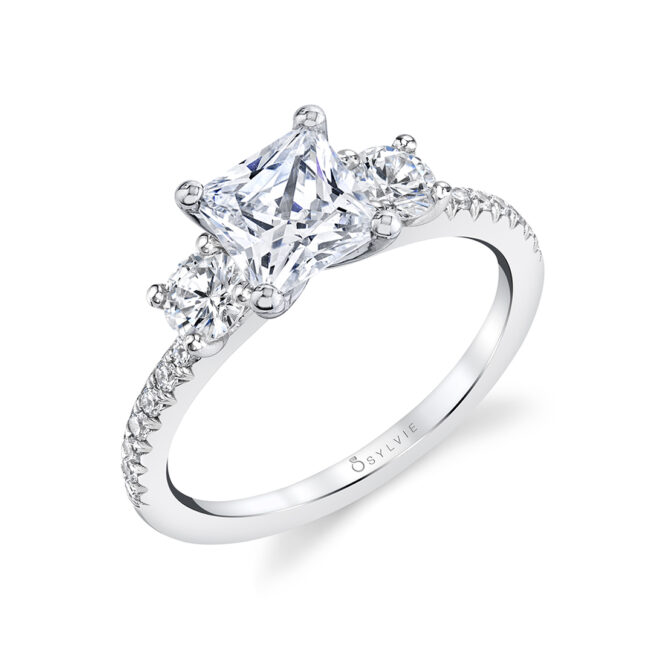 princess cut engagement ring-Slvie