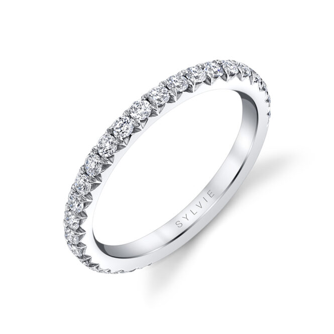 thick pave wedding band