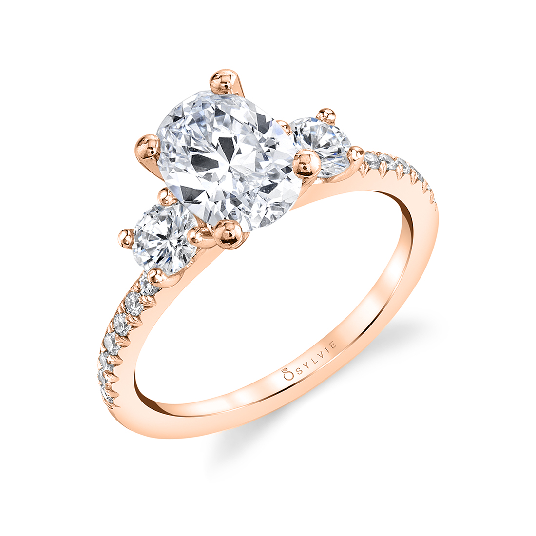 Oval Cut Modern Three Stone Engagement Ring Gemma Sylvie Jewelry