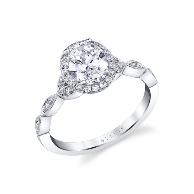 profile image of a unique oval engagement ring by Sylvie