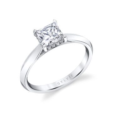 18ct White Gold Princess Cut Diamond Cluster Ring - thbaker.co.uk