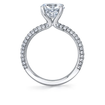 White Gold Round Cut Classic Pave Engagement Ring - Braylin