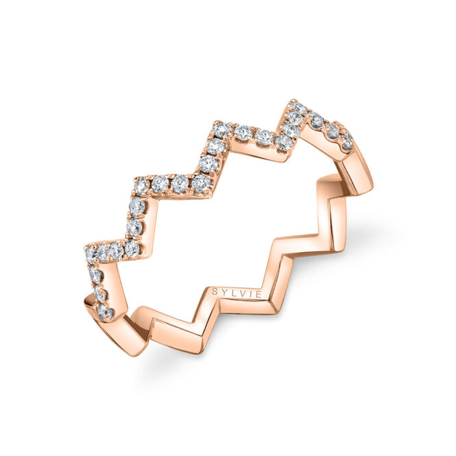 modern unique engagement ring in rose gold