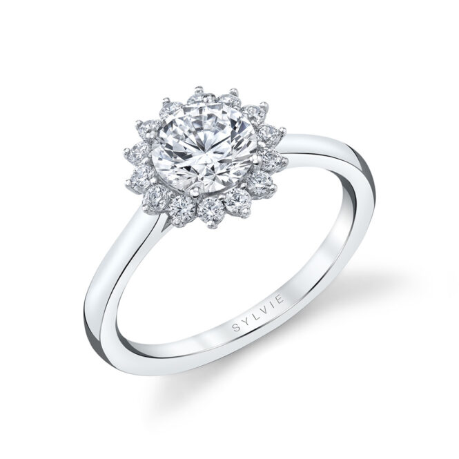 profile of unique engagement ring