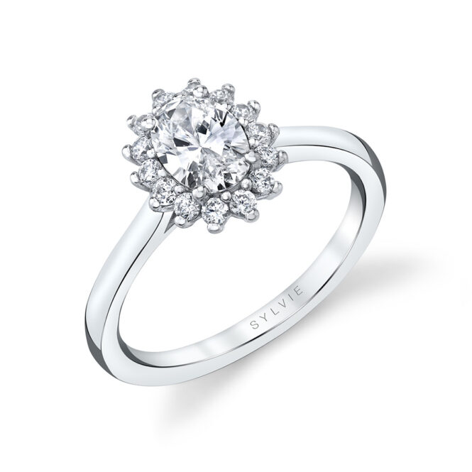 profile of unique engagement ring