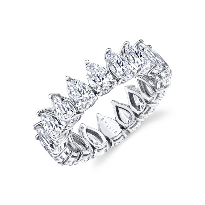 pear shaped diamond eternity band