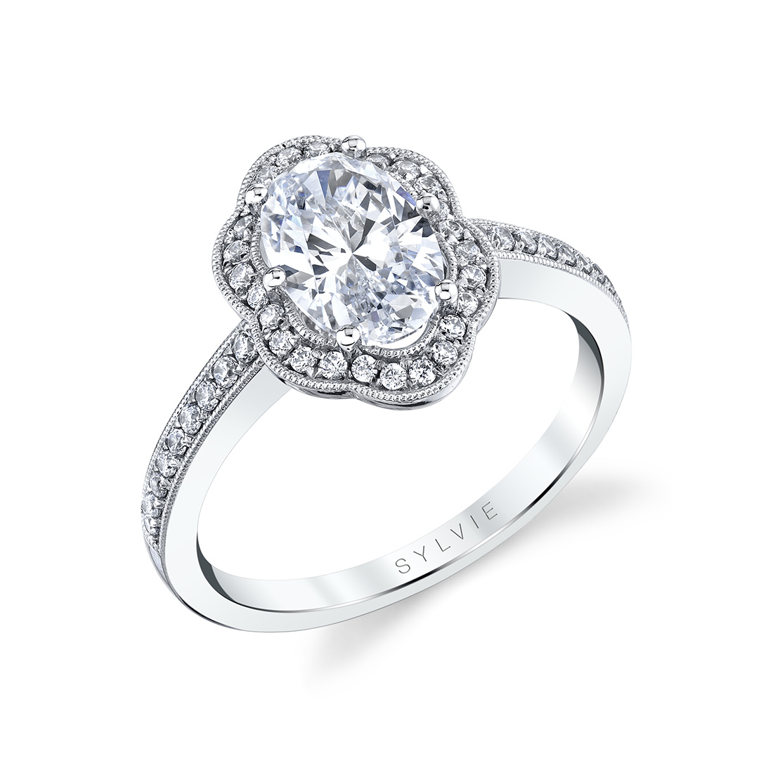 The Signature Floral Halo Engagement Ring | VRAI