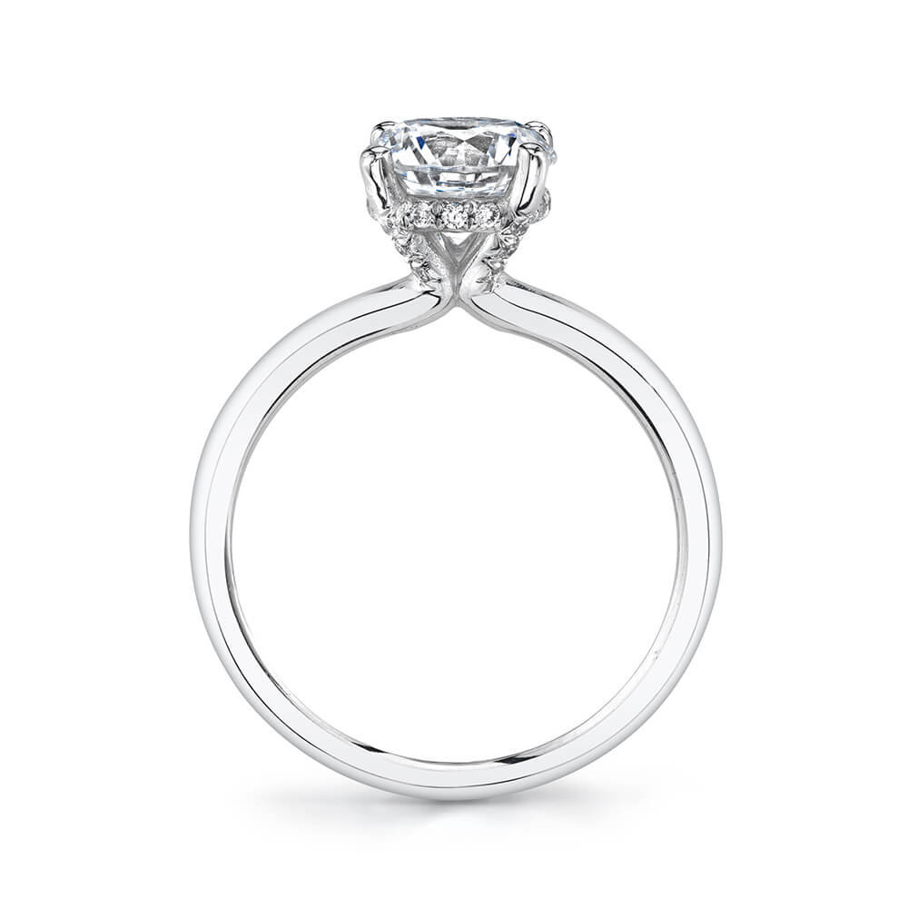 White Gold Cushion Cut Solitaire Engagement Ring - Joanna