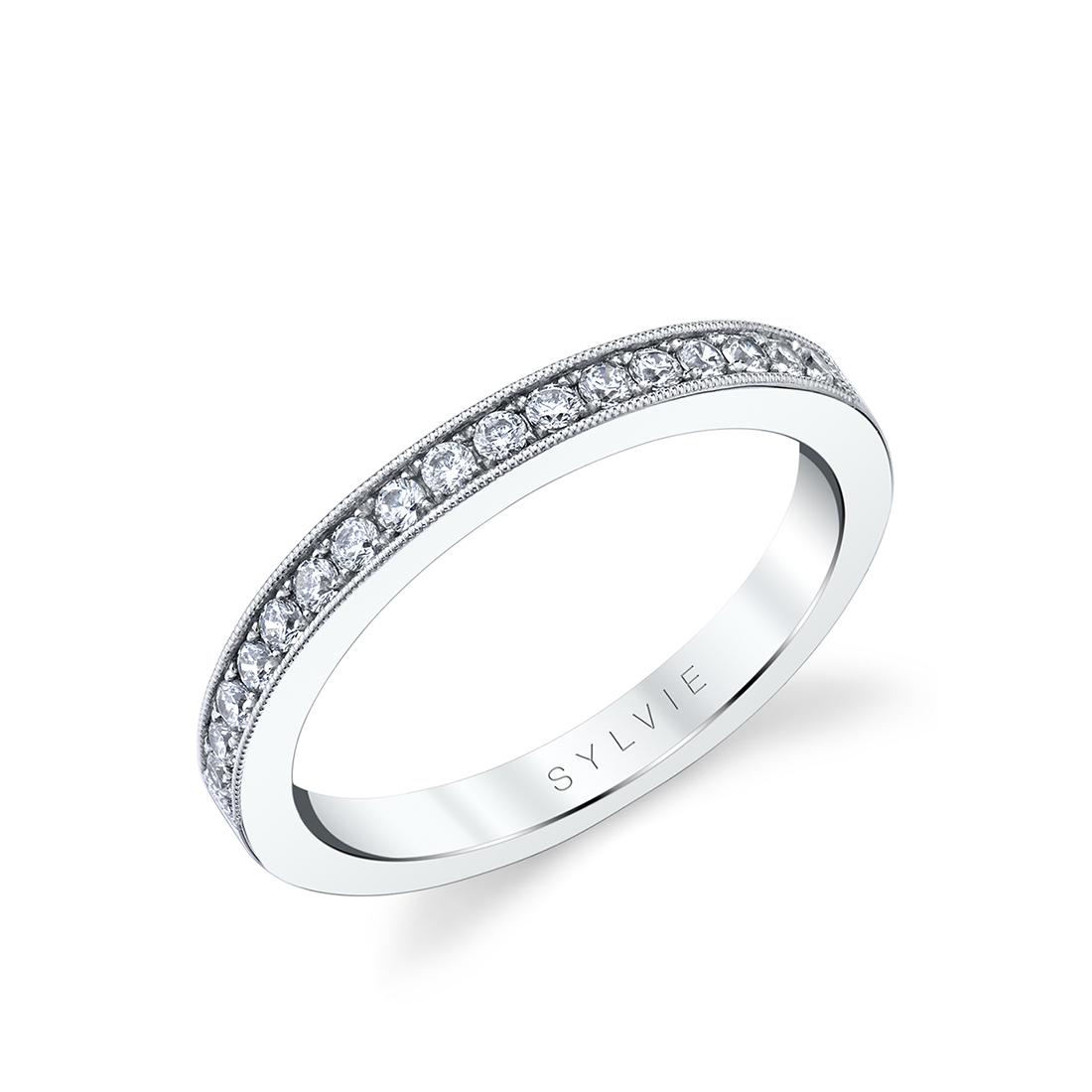 Channel Set Wedding Band  Sylvie Designer Wedding Bands