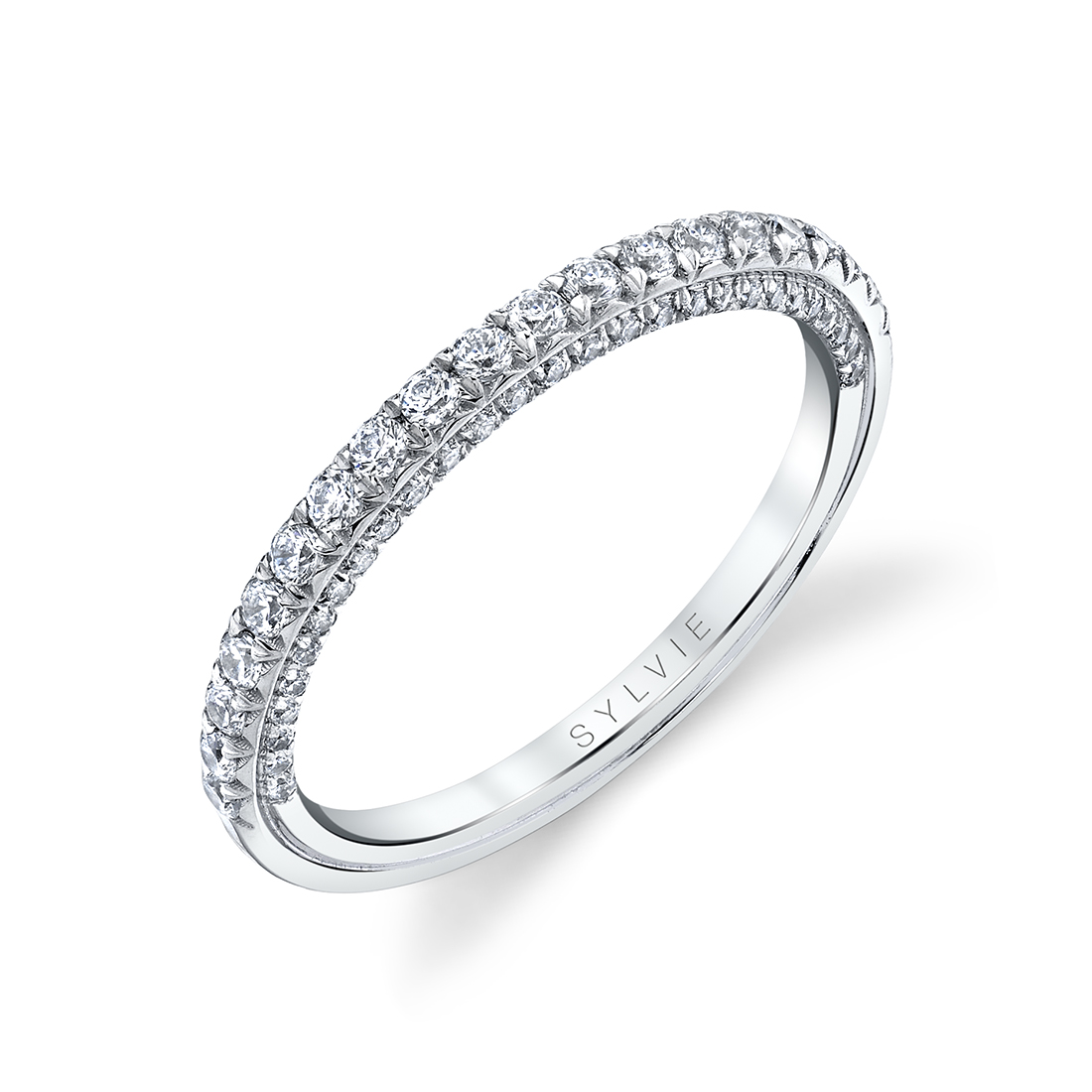 Side Profile of Hidden Halo Engagement Ring with Diamo - Layla Ring