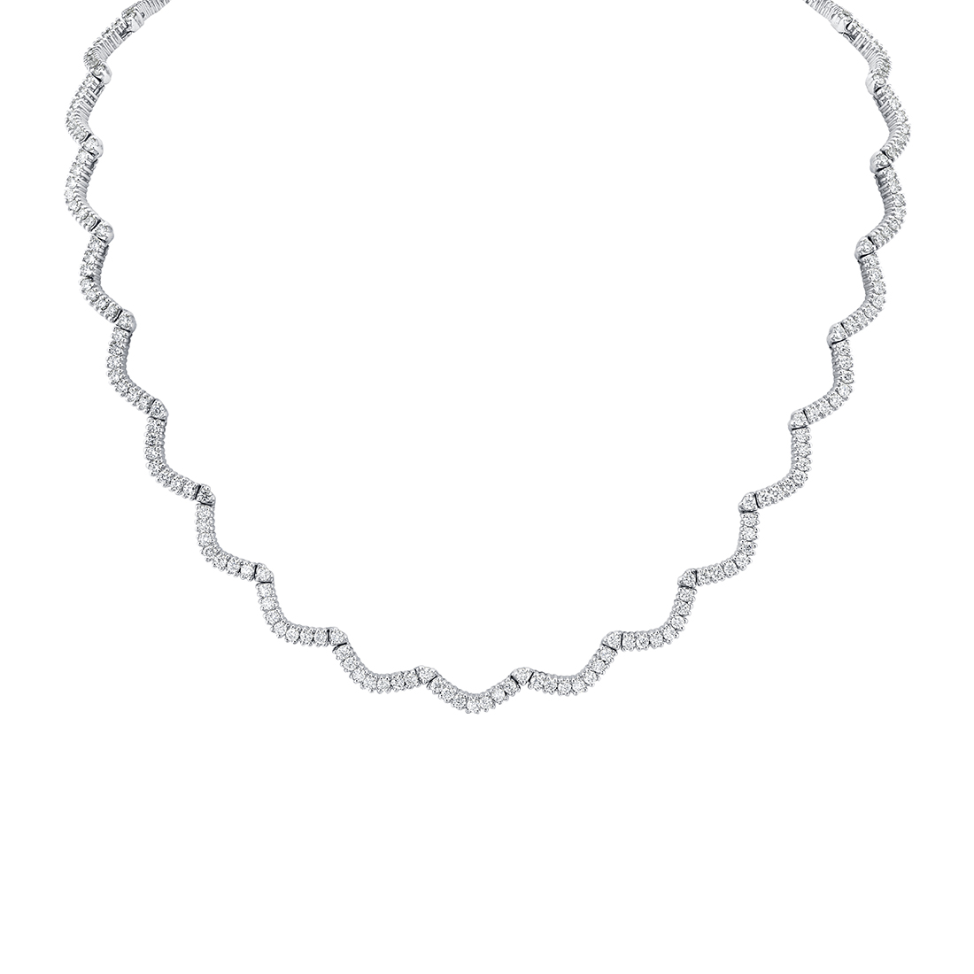 Curved Diamond Necklace | Sylvie Jewelry