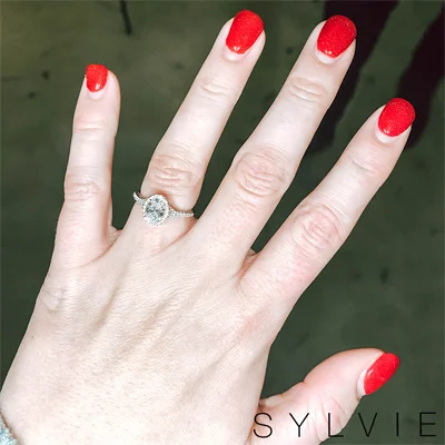 sylvie bride teanna showing off her ring