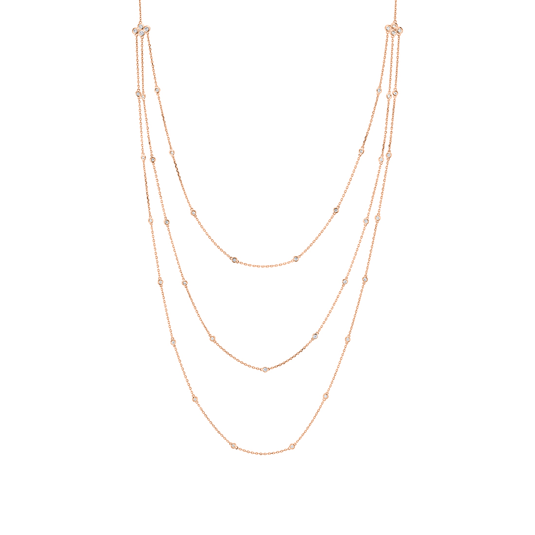 Layered Diamonds by the Yard Necklace