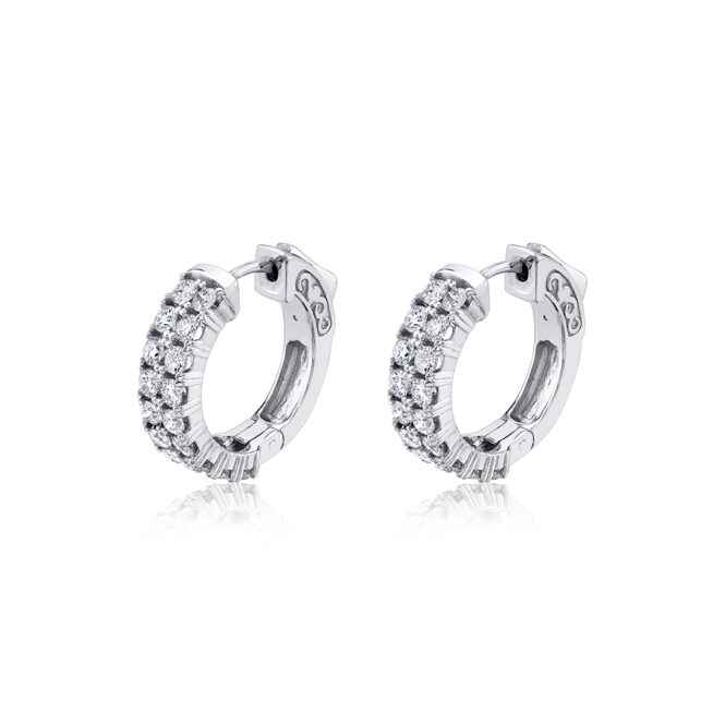 diamond huggie hoops