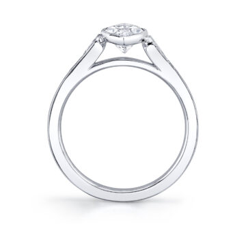 White Gold Marquise Cut Vintage Engagement Ring - Brianna