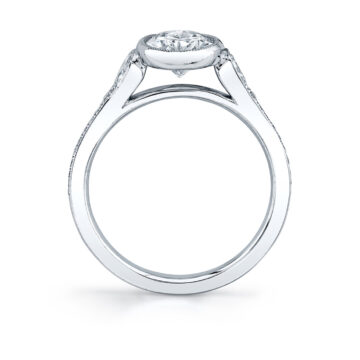 White Gold Oval Cut Vintage Engagement Ring - Brianna