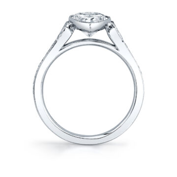 White Gold Pear Shaped Vintage Engagement Ring - Brianna