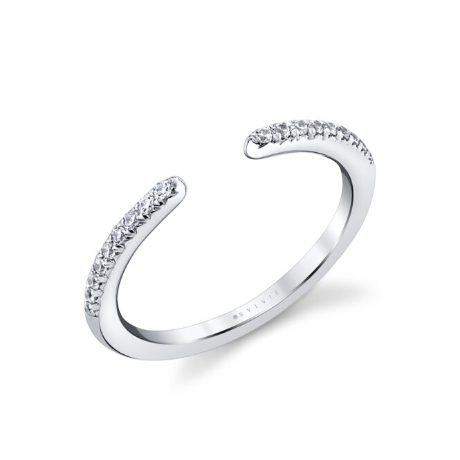 classic modern open wedding band in white gold