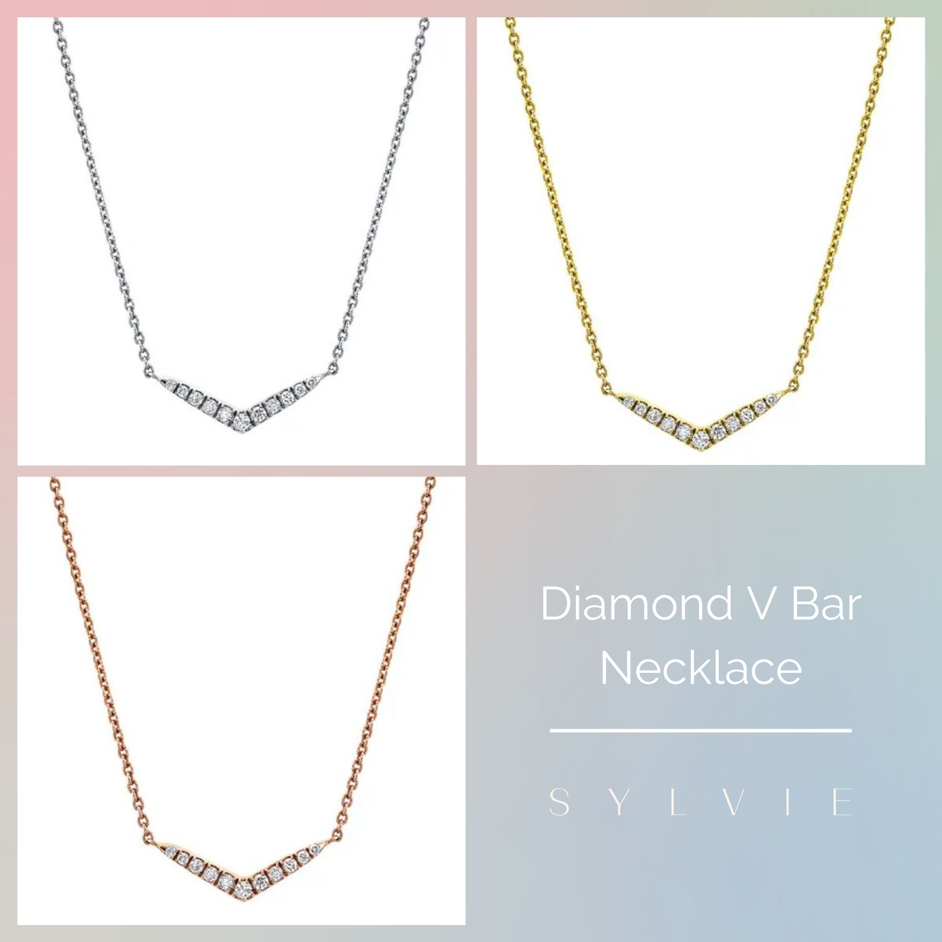 mother's day gift guide diamond v bar necklace