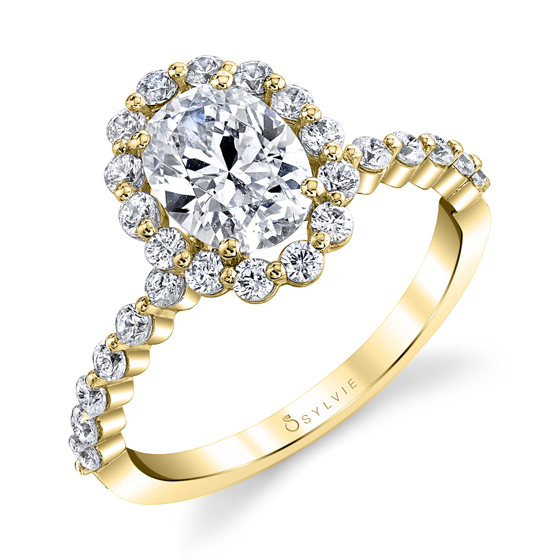 classic halo engagement ring