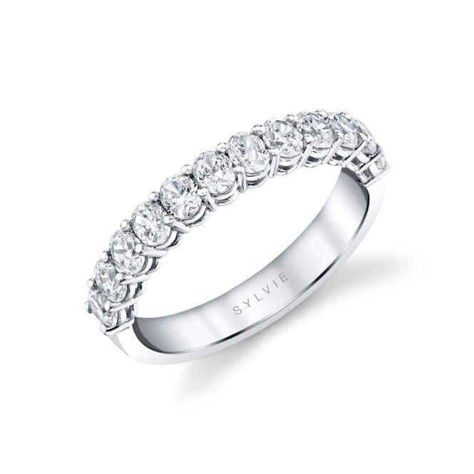 white oval shaped wedding ring