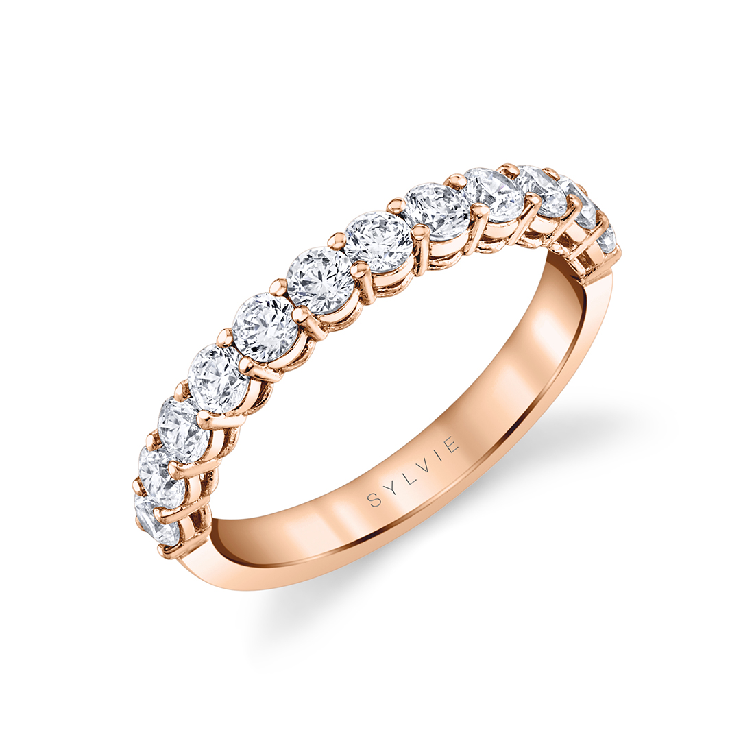 rose gold round shaped wedding ring