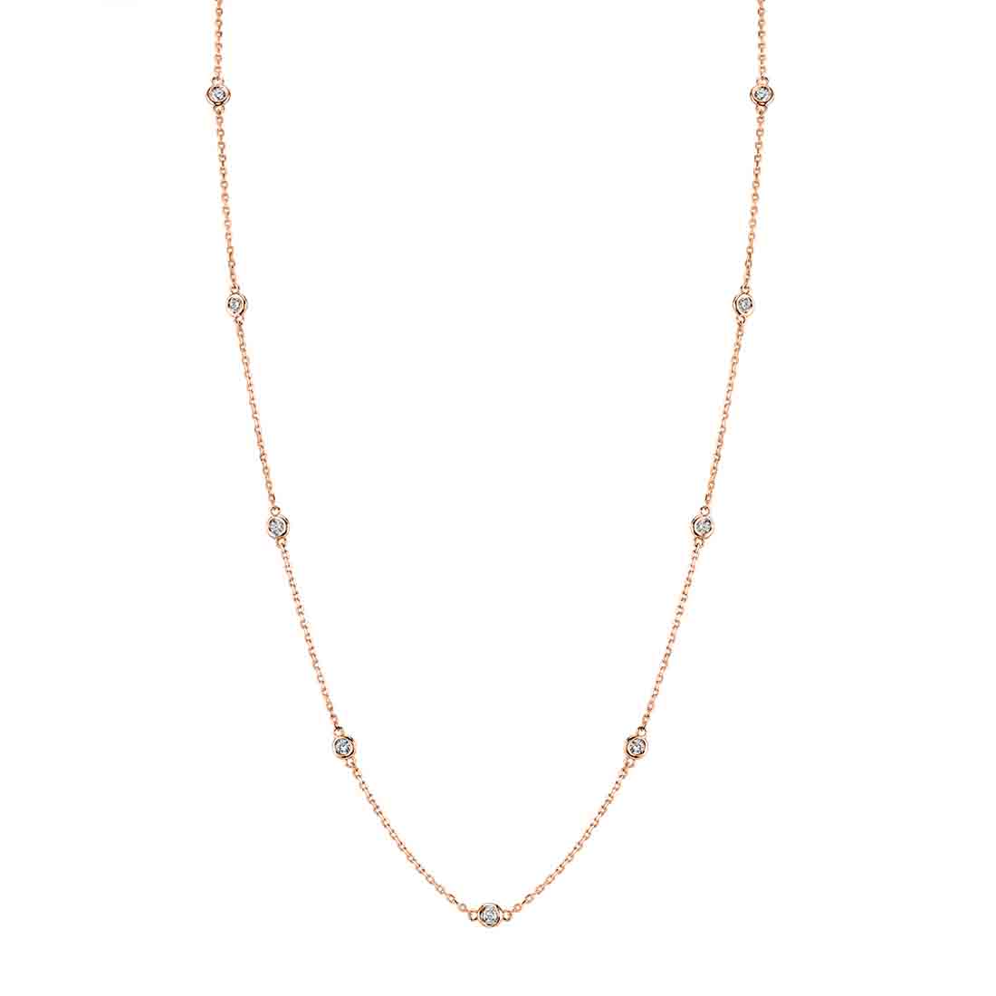 rose gold diamonds by yard necklace