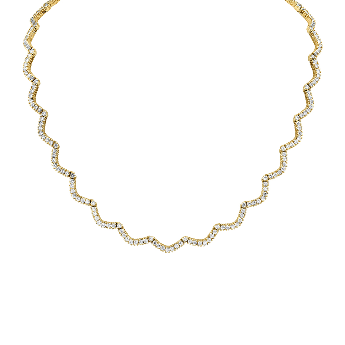 curved diamond necklace nl242