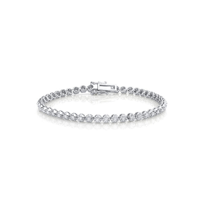 petite diamond tennis bracelet in white gold