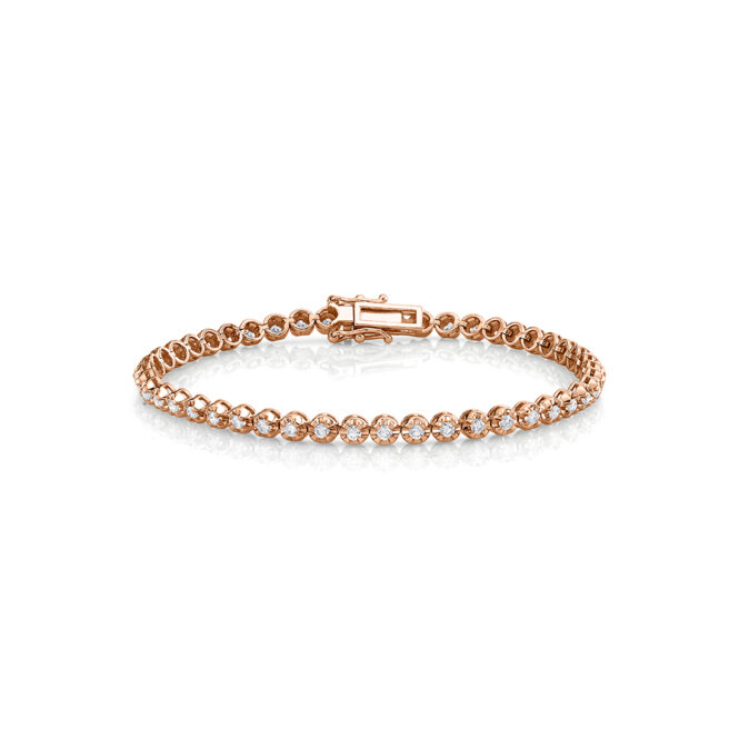 petite diamond tennis bracelet in rose gold