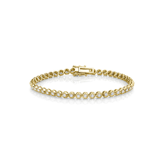 petite diamond tennis bracelet in yellow gold