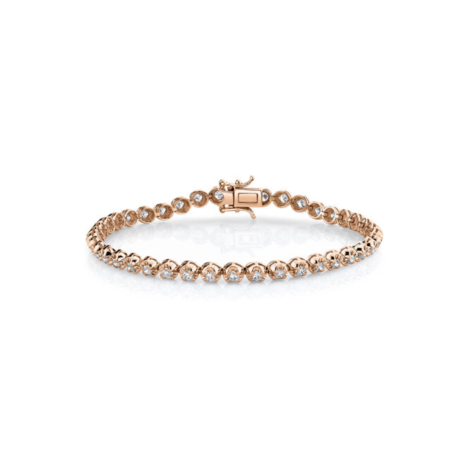 petite diamond tennis bracelet in rose gold
