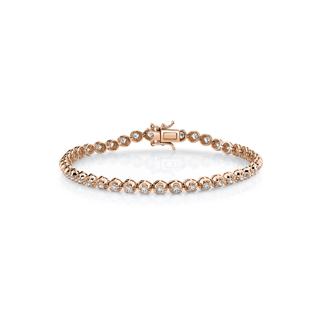 petite diamond tennis bracelet in rose gold
