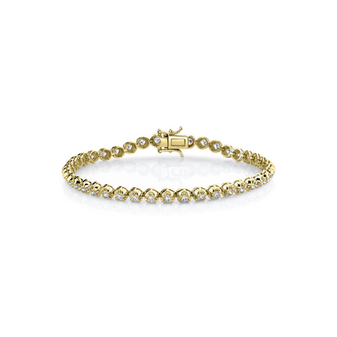 petite diamond tennis bracelet in yellow gold