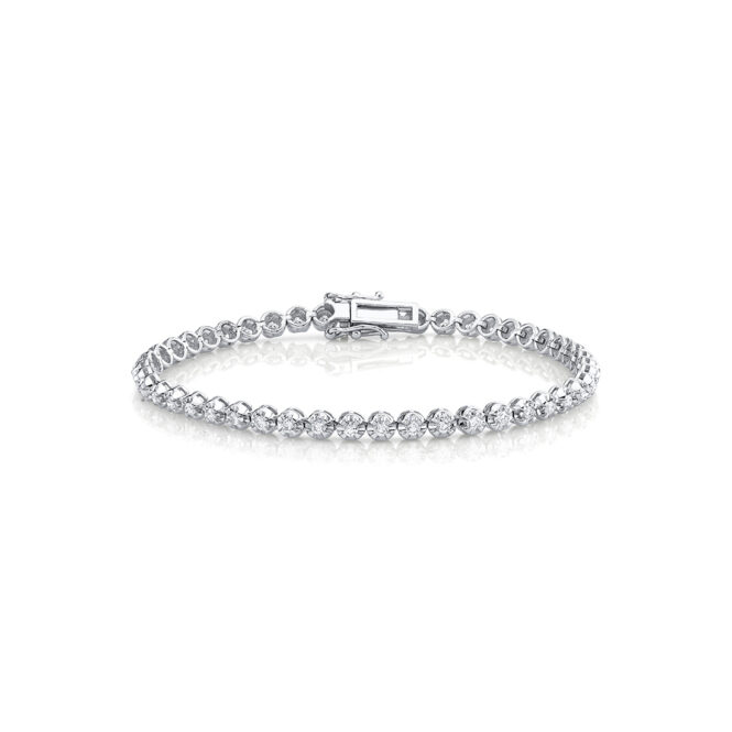 petite diamond tennis bracelet in white gold