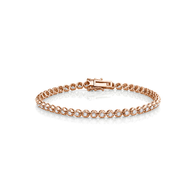 petite diamond tennis bracelet in rose gold