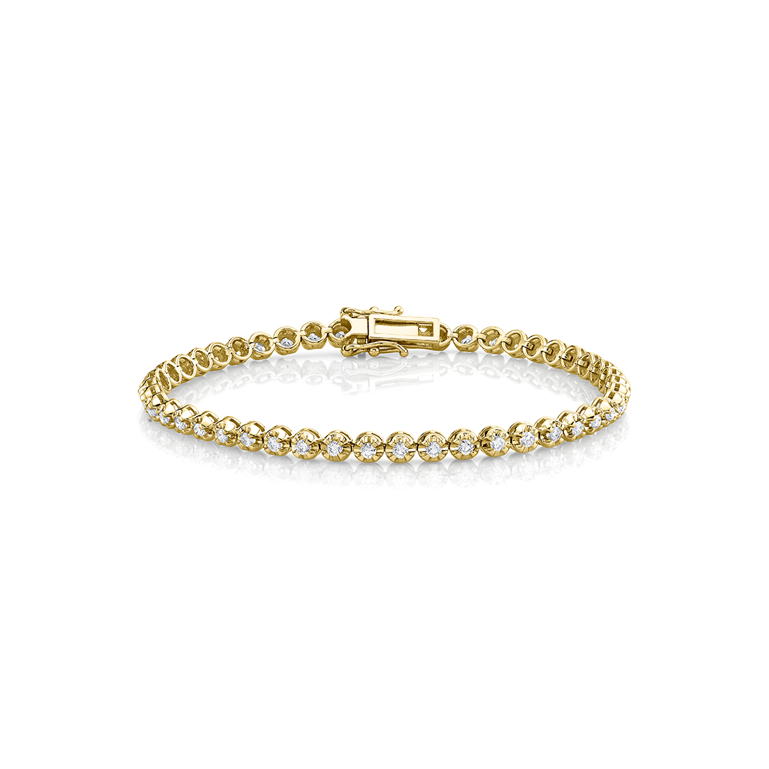 petite diamond tennis bracelet in yellow gold
