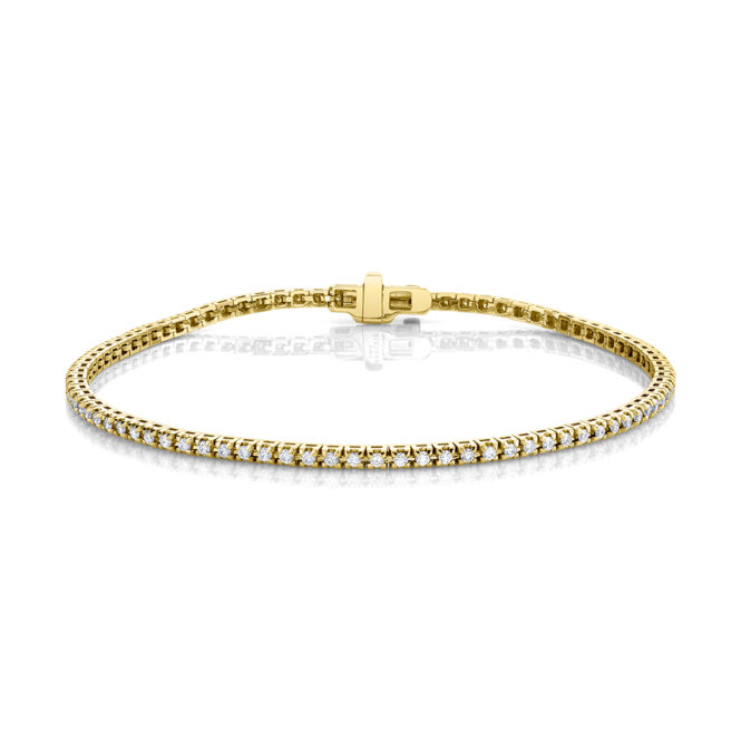 petite diamond clasp bracelet in yellow gold