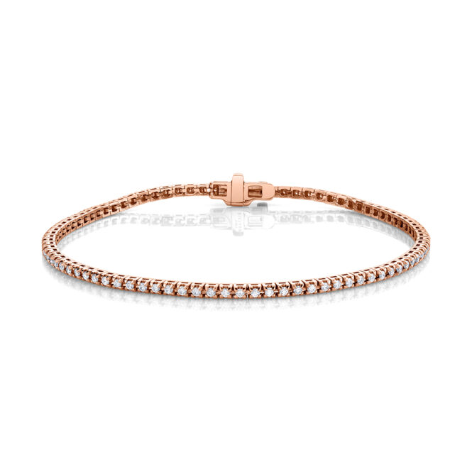 petite diamond clasp bracelet in rose gold