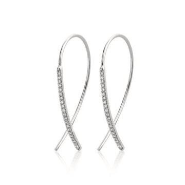 White Gold Diamond Threader Earrings