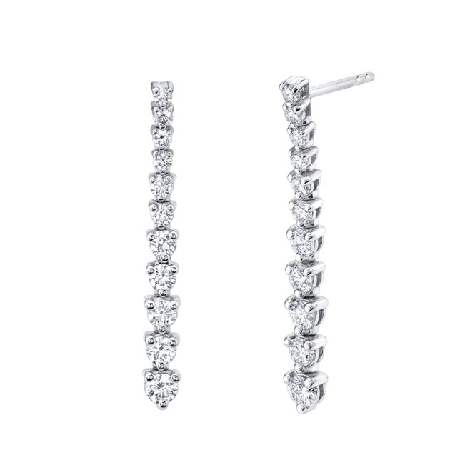 white gold diamond dangle earrings