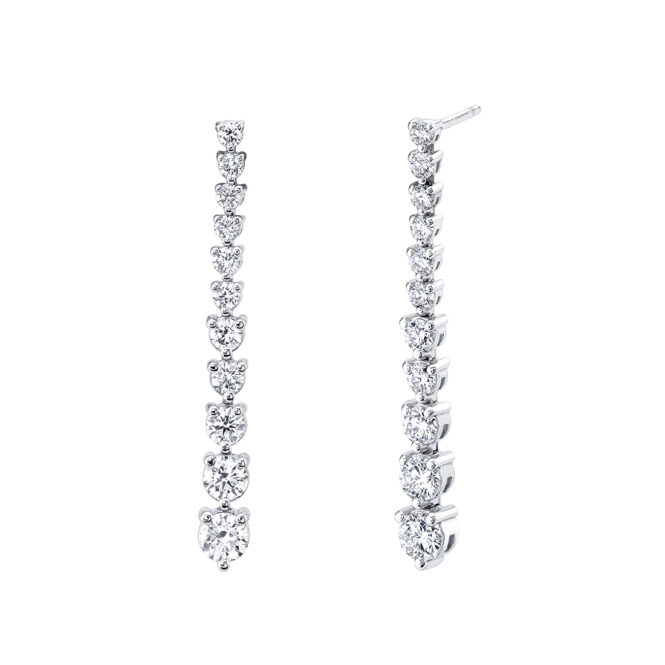 white gold diamond dangle earrings