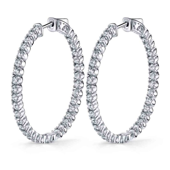 white gold large diamond hoop earrings