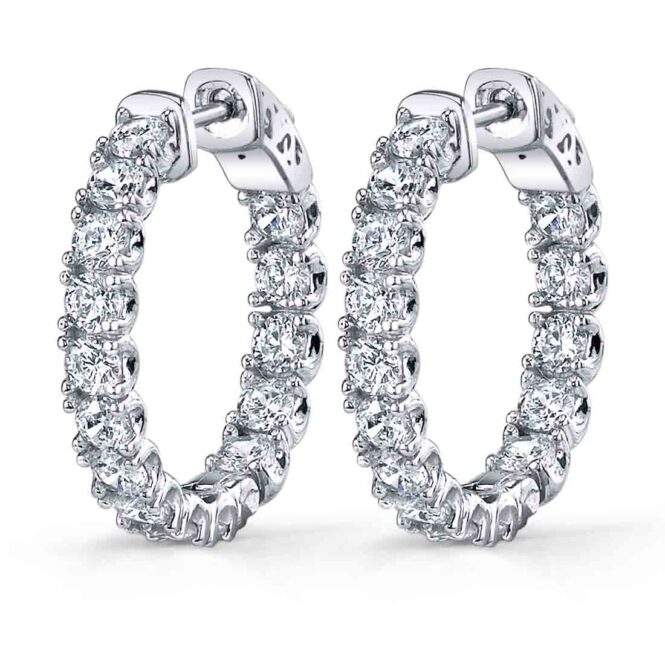 white gold extra thick diamond huggie earrings